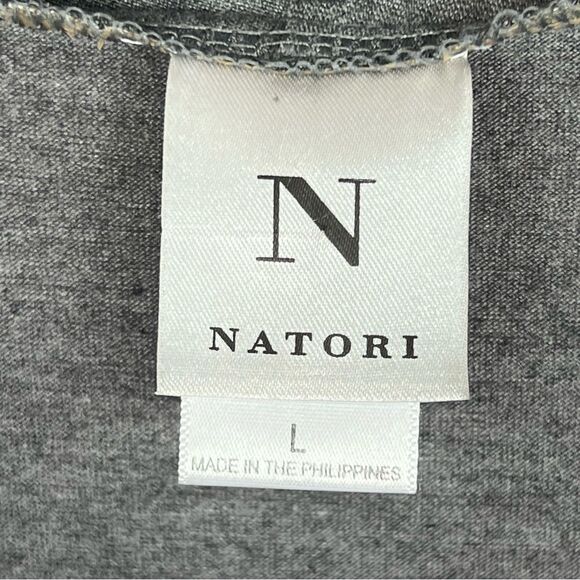 Natori Gray Long Sleeve Lightweight Waterfall Open Cardigan Sweater Women Large - Picture 3 of 5